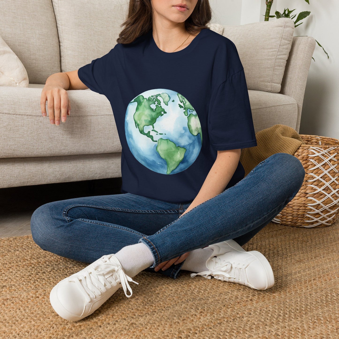Watercolor Earth ~ Unisex Softstyle T-Shirt