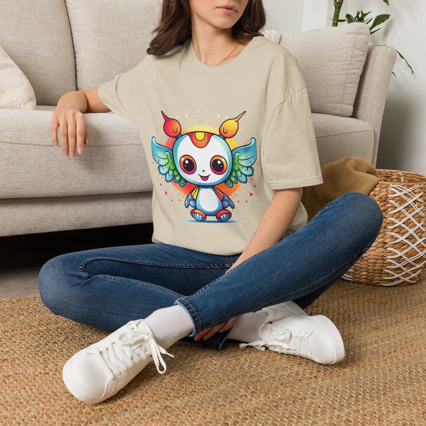 Cute Anime Alien Angel T Shirt ~ Cartoon Alien Gift Friendly Extraterrestrial Creature UFOs UAP Flying Saucer Abduction But Make It Adorable