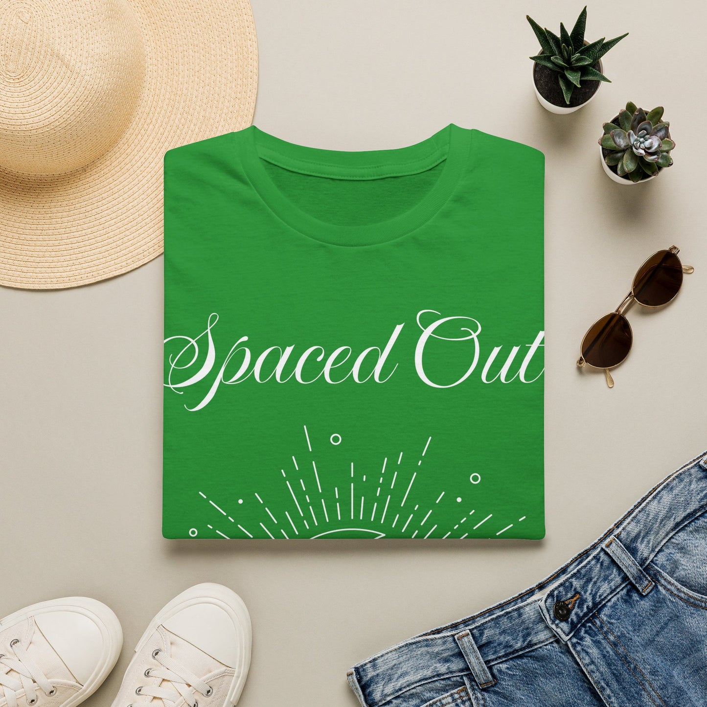 Spaced Out ~ Unisex Softstyle T-Shirt, White Text, Chilling In the Stars, Lounging On the Moon, It's Calm Up Here, Take a Break From Earth