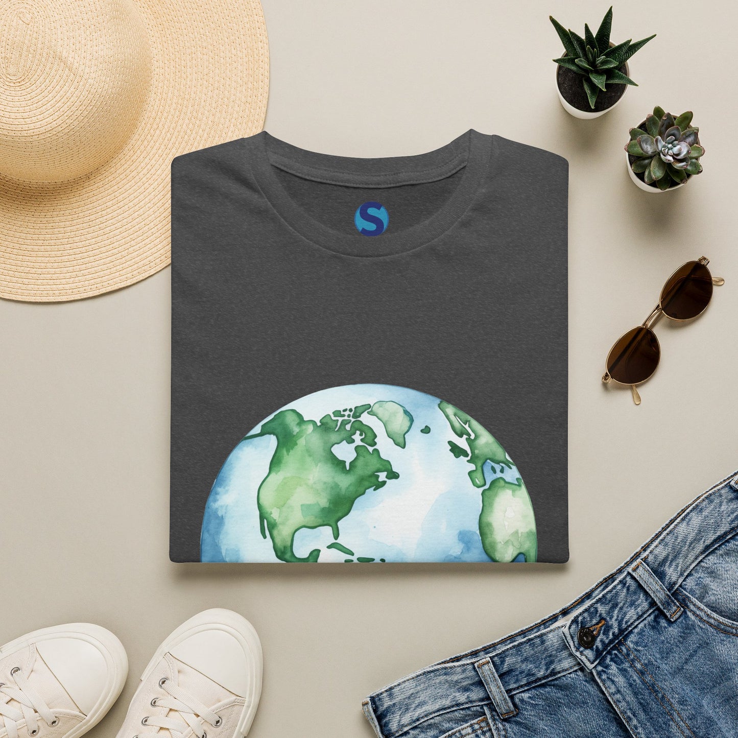 Watercolor Earth ~ Unisex Softstyle T-Shirt