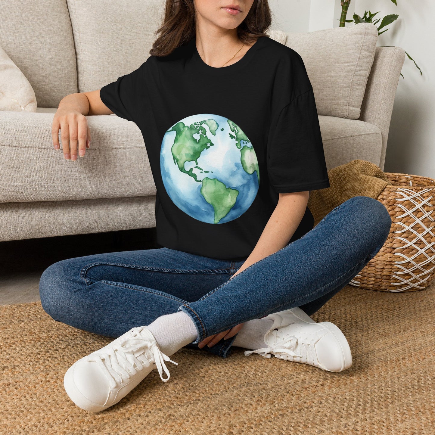 Watercolor Earth ~ Unisex Softstyle T-Shirt