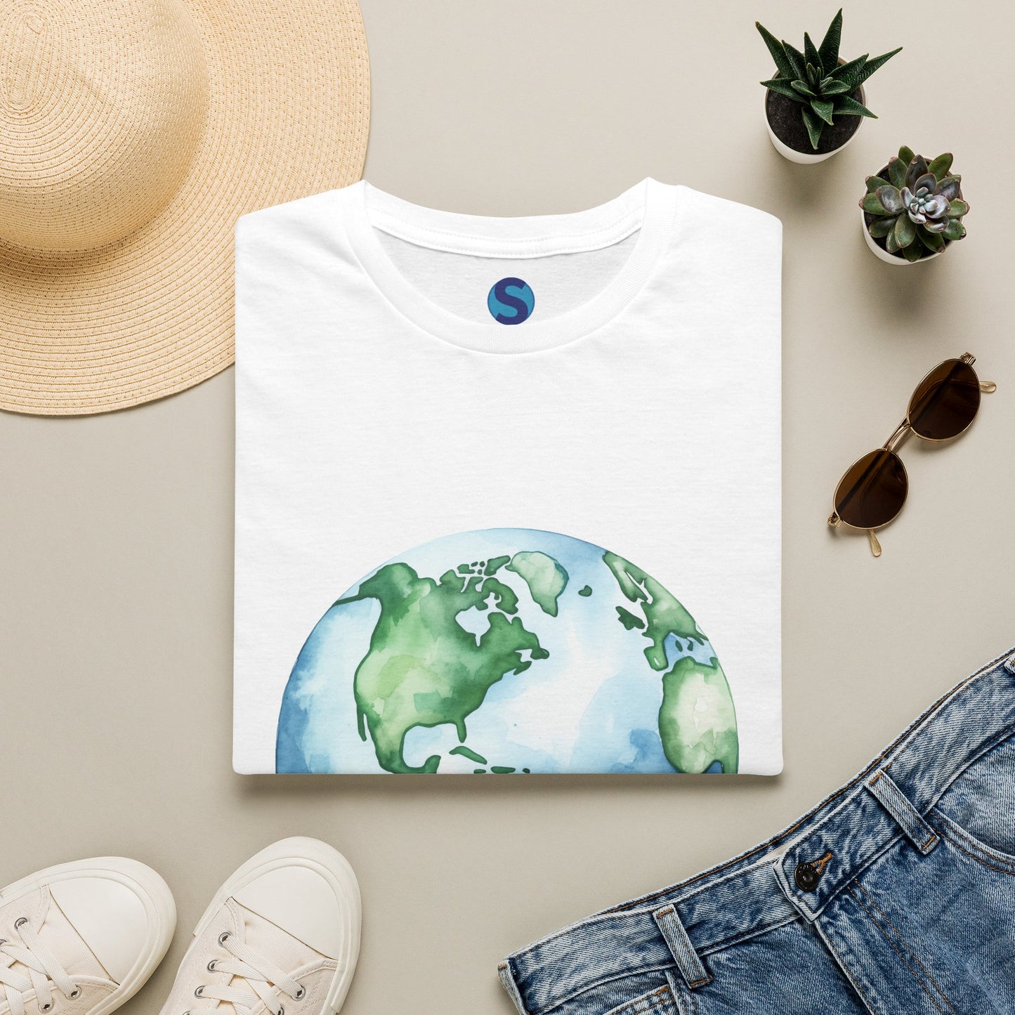 Watercolor Earth ~ Unisex Softstyle T-Shirt