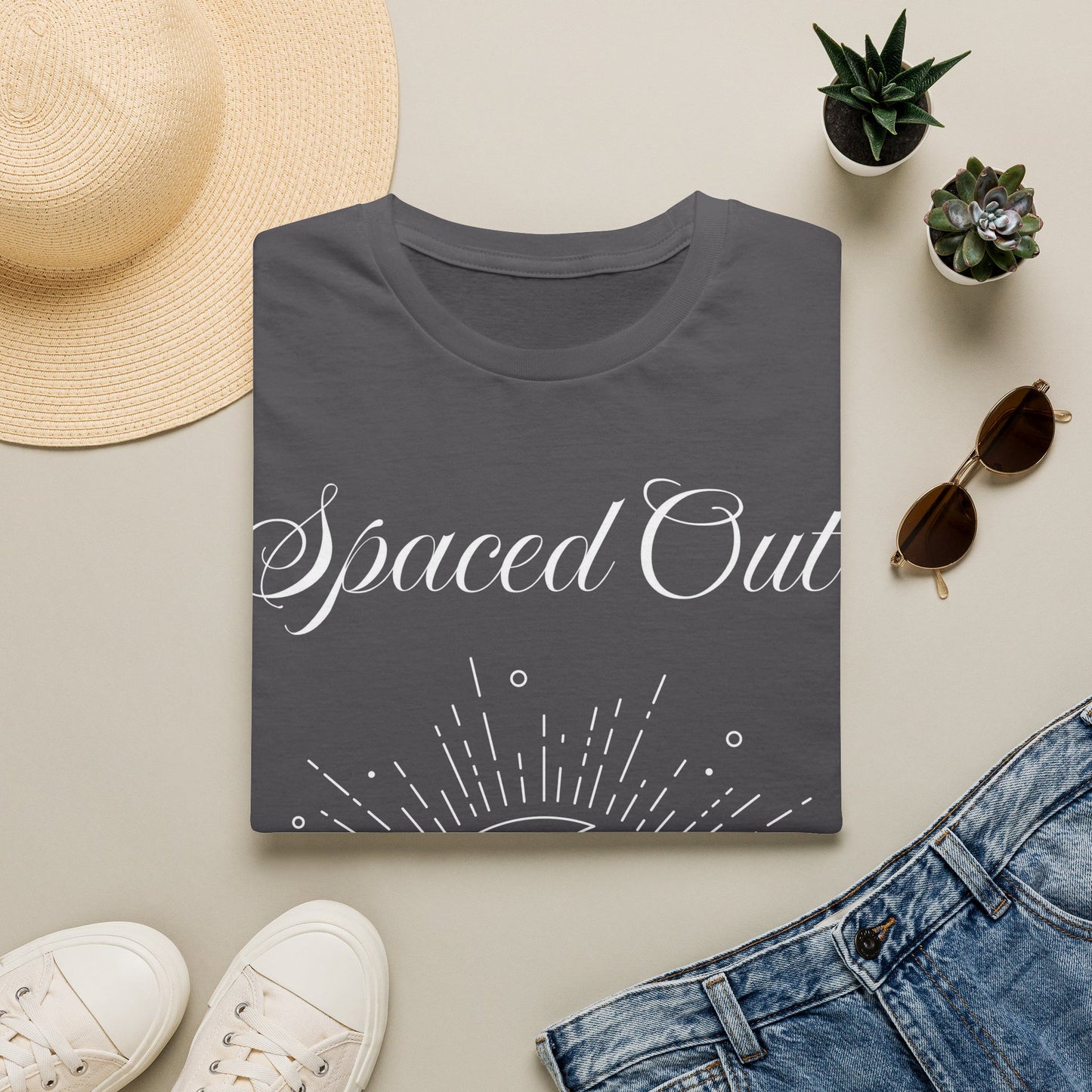 Spaced Out ~ Unisex Softstyle T-Shirt, White Text, Chilling In the Stars, Lounging On the Moon, It's Calm Up Here, Take a Break From Earth