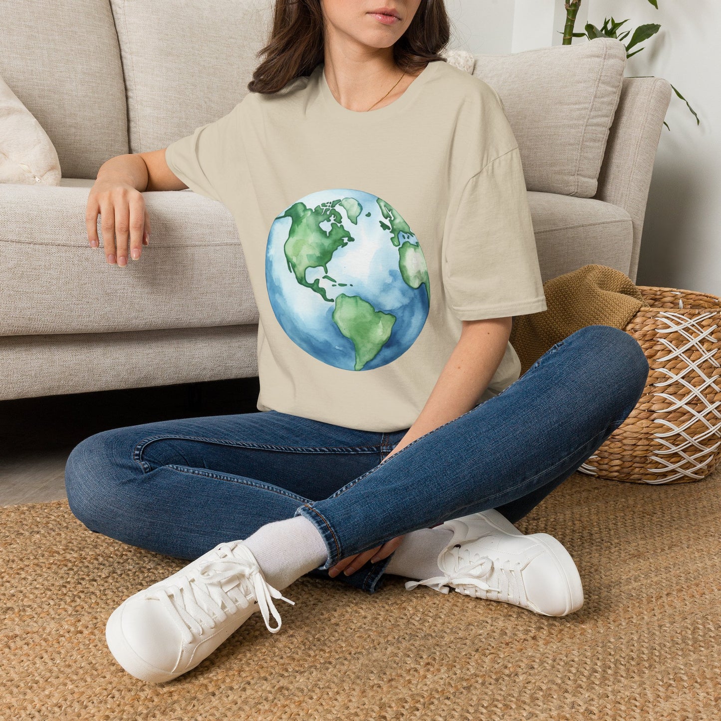 Watercolor Earth ~ Unisex Softstyle T-Shirt