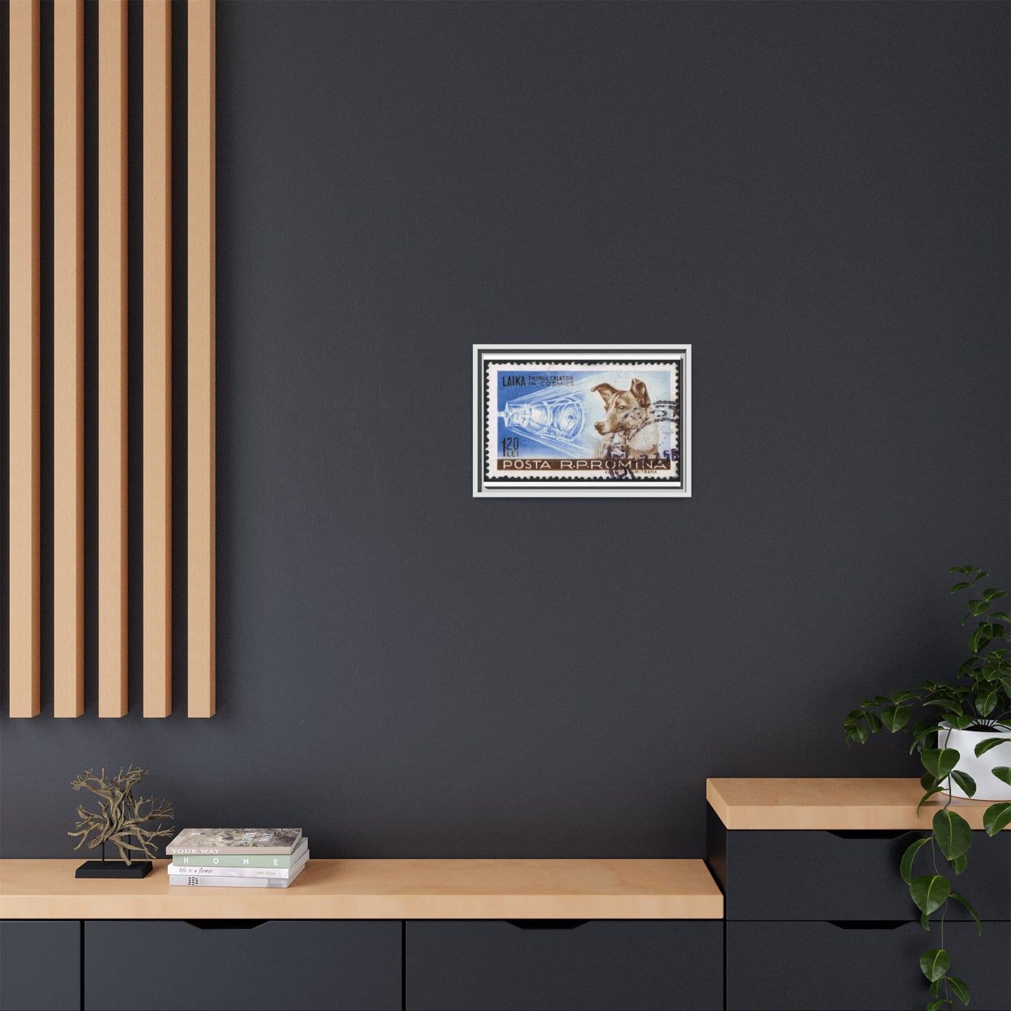 Laika Postcard Stamp Frame: A Tribute to the First Space Pioneer!