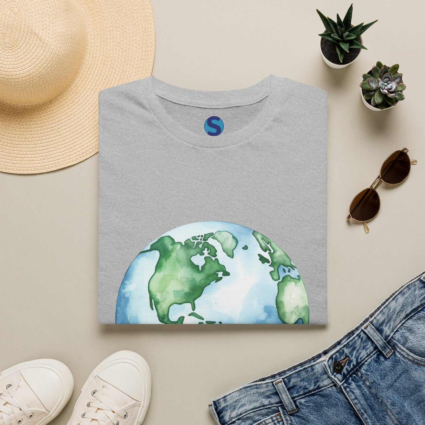Watercolor Earth ~ Unisex Softstyle T-Shirt