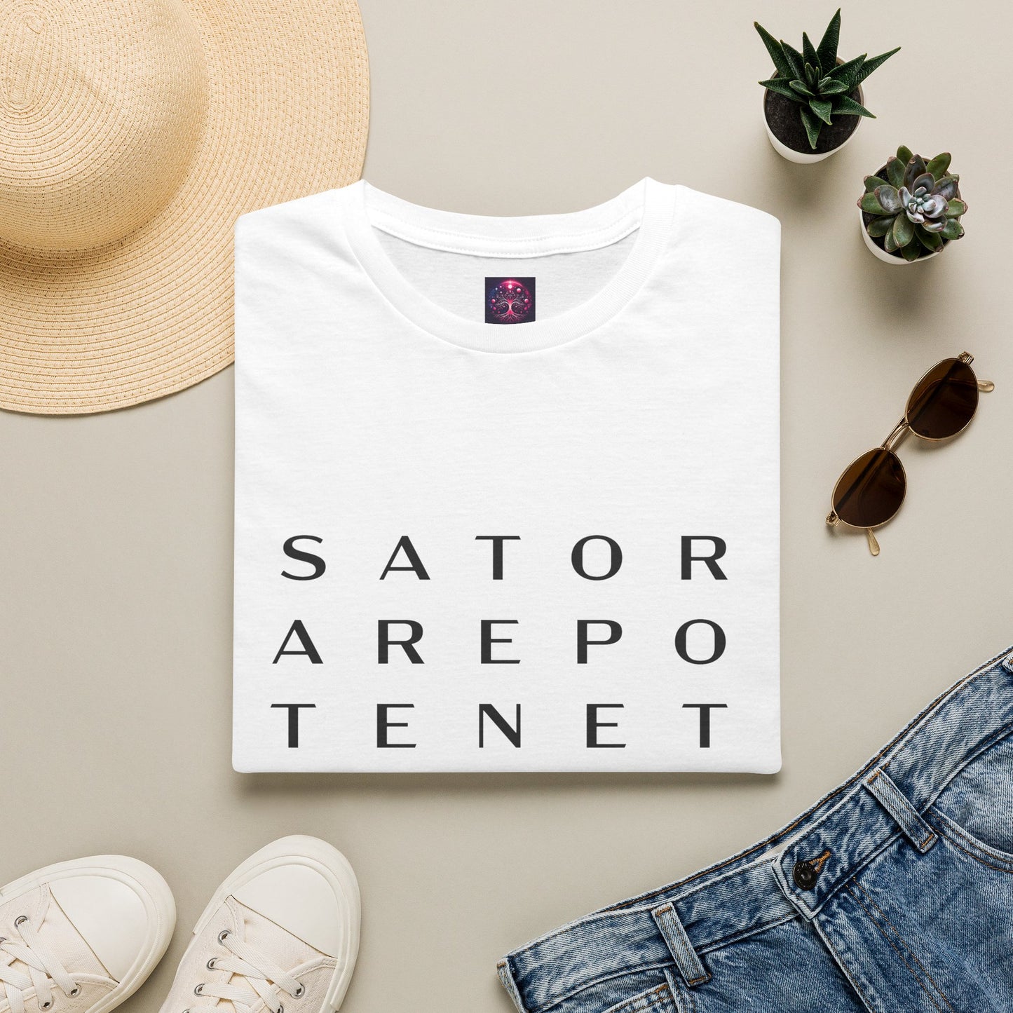 Sator Cube T Shirt ~ Sator Arepo Tenet Opera Rotas ~ Ancient Mystery Latin Palindrome Pompeii Secret History Magic Templar Square Rune Charm