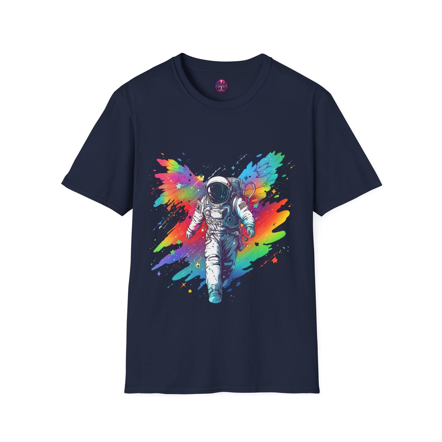 Astronaut Angel T Shirt ~ Cosmic Space Exploration Rainbow Cosmonaut