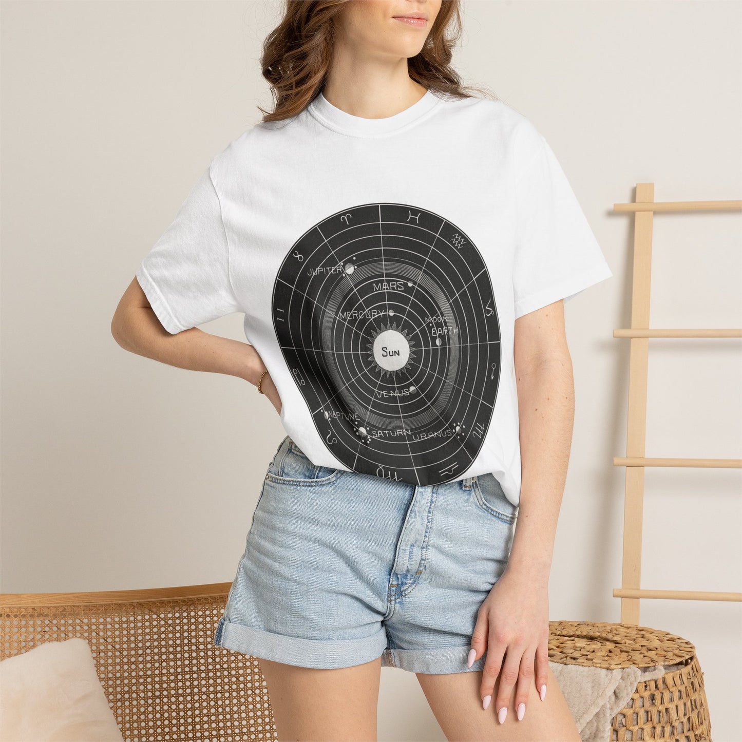 Astronomy Astrology Solar System Chart T Shirt ~ Antique Astrophysics Print Science Teacher Gift Universe Galaxy Interstellar Planets Chill