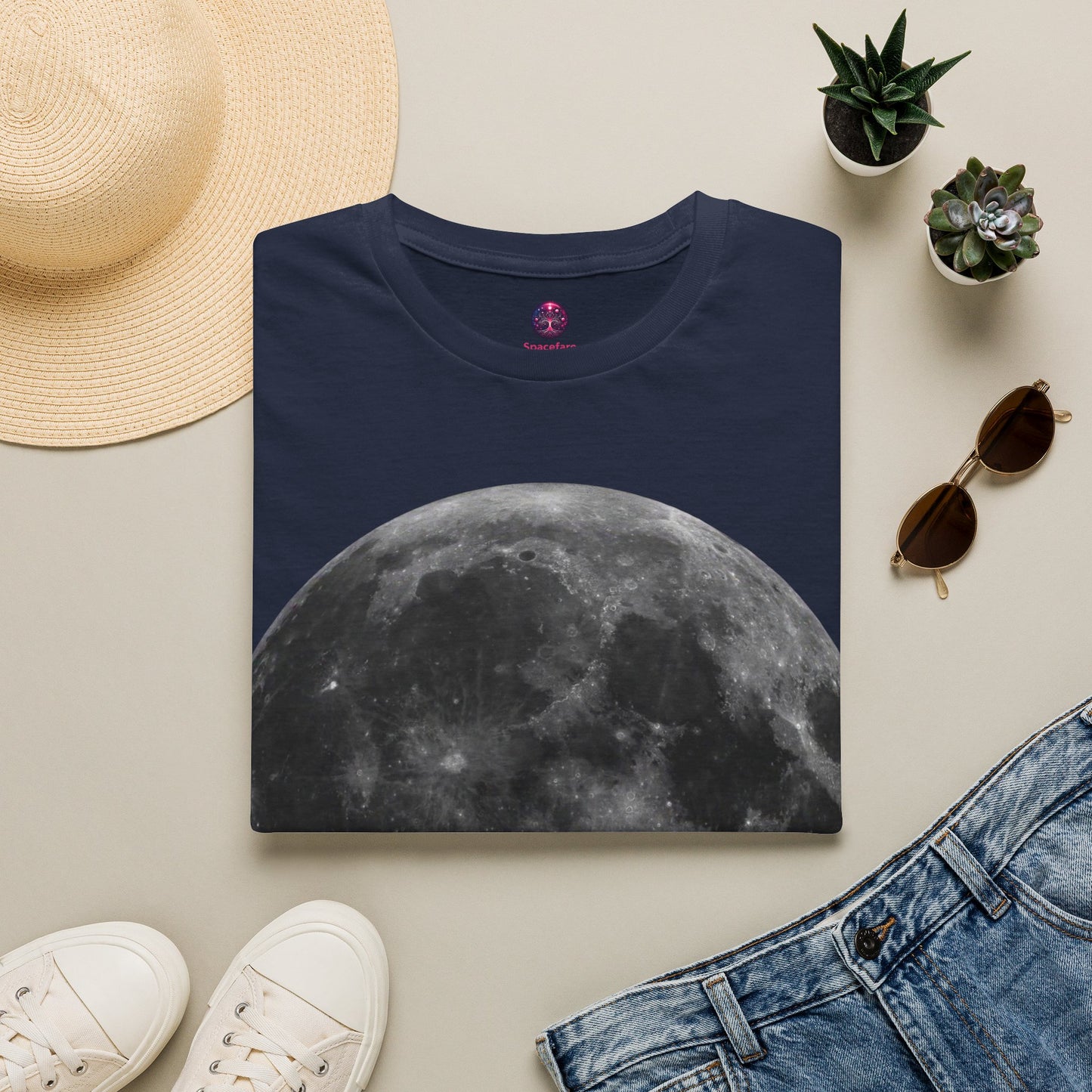 Moon Shirt ~ Astrophysics Science Shirt Space Tee Lunar Surface Full Moon Large