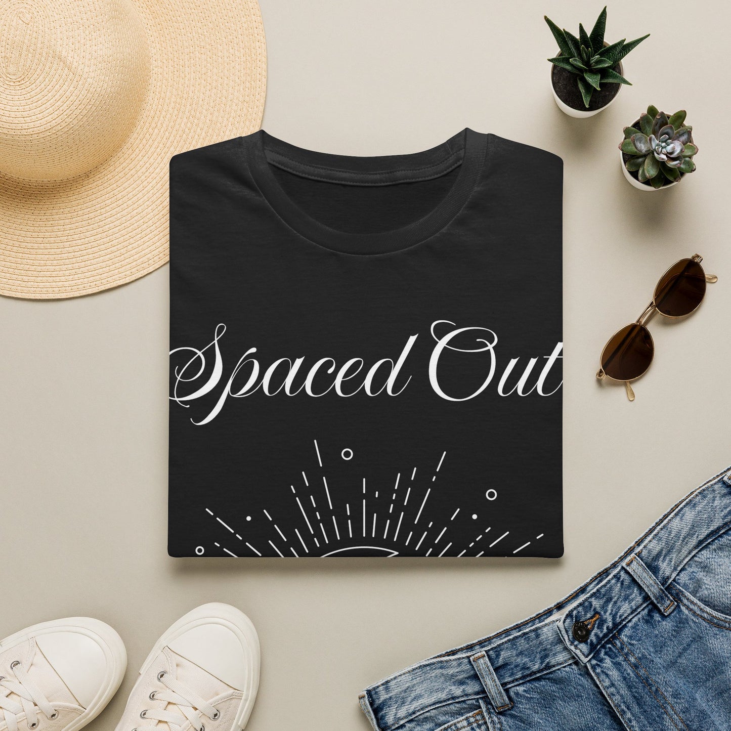 Spaced Out ~ Unisex Softstyle T-Shirt, White Text, Chilling In the Stars, Lounging On the Moon, It's Calm Up Here, Take a Break From Earth