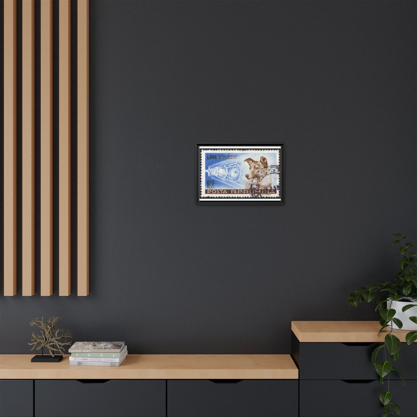 Laika Postcard Stamp Frame: A Tribute to the First Space Pioneer!