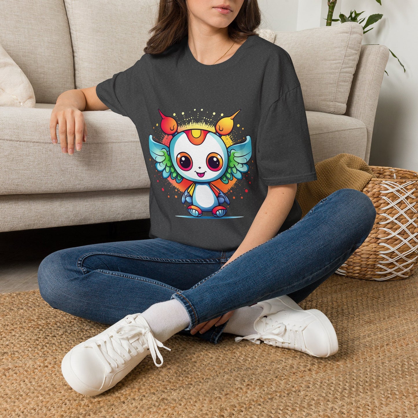 Cute Anime Alien Angel T Shirt ~ Cartoon Alien Gift Friendly Extraterrestrial Creature UFOs UAP Flying Saucer Abduction But Make It Adorable