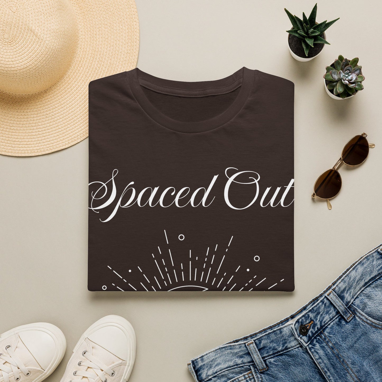 Spaced Out ~ Unisex Softstyle T-Shirt, White Text, Chilling In the Stars, Lounging On the Moon, It's Calm Up Here, Take a Break From Earth