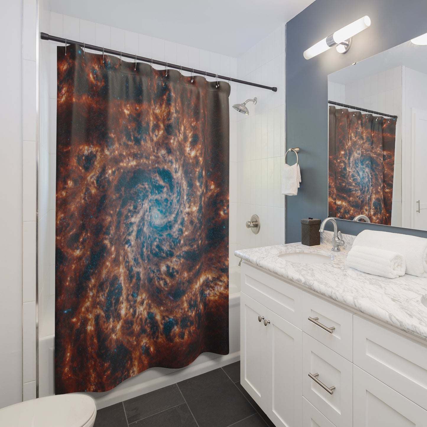 Spiral Galaxy James Webb Shower Curtains ~ Astronomy Astrophysics Intergalactic Space Decor Science Cosmic Science NASA JWST Space Telescope