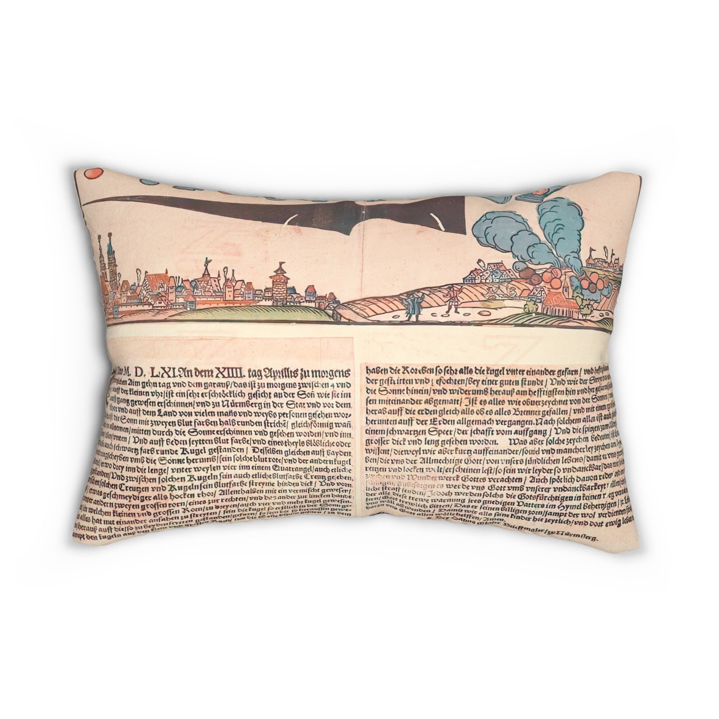 UFO Celestial Event in Nuremberg Spun Polyester Lumbar Pillow