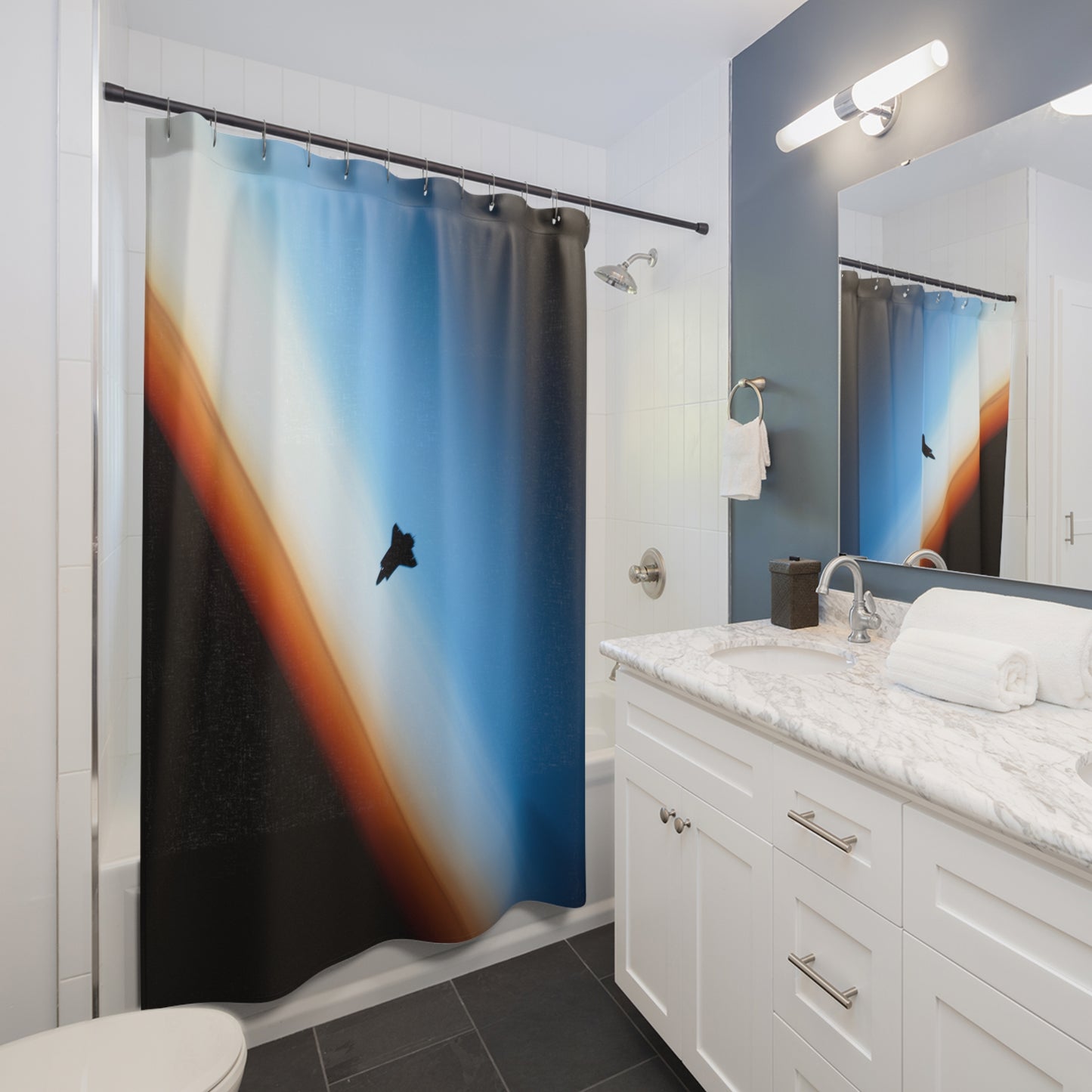 Space Shuttle Horizon Shower Curtains ~ NASA Shuttle Endeavor Astronomy Astrophysic Horizon Space Exploration Program Cosmic Science STS-130
