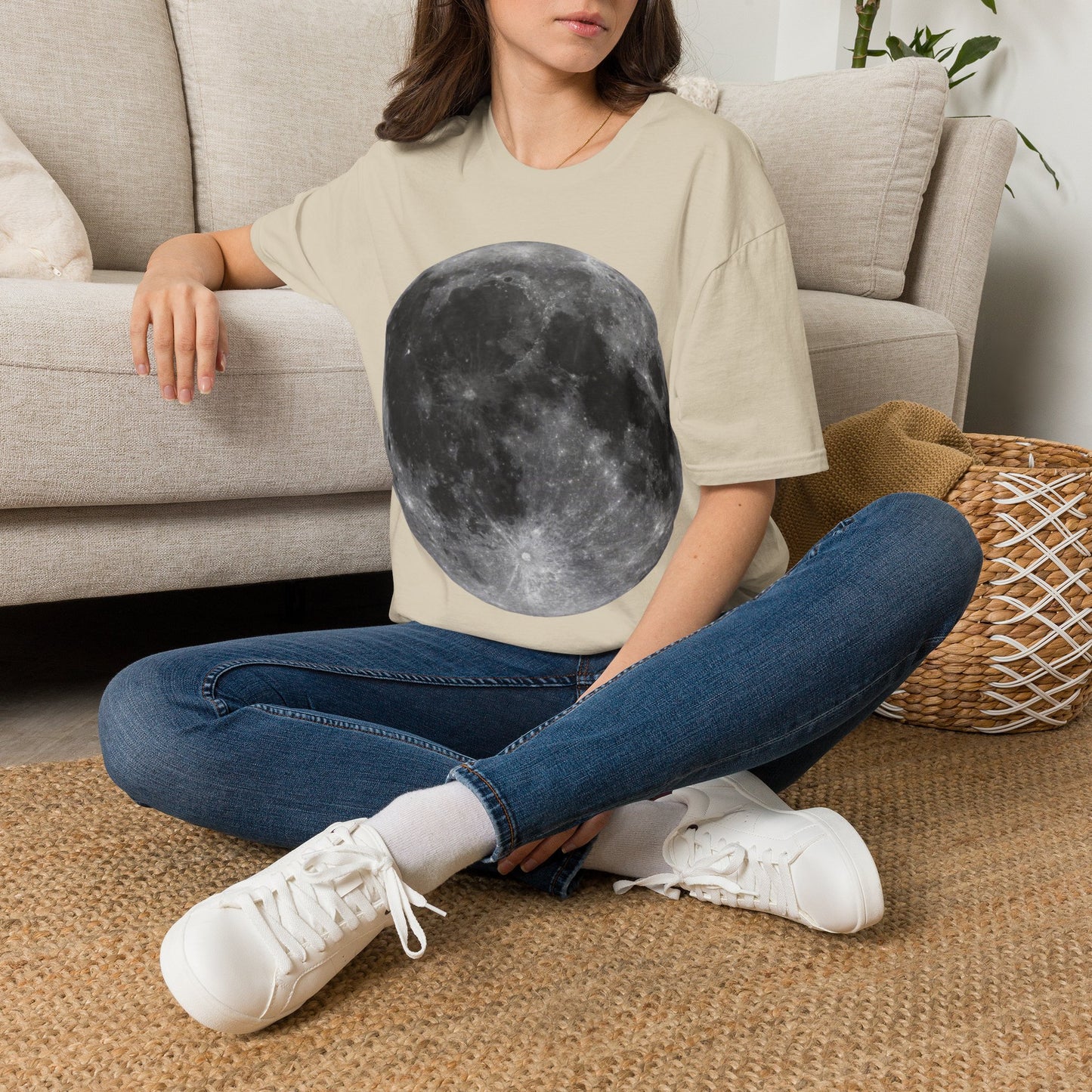 Moon Shirt ~ Astrophysics Science Shirt Space Tee Lunar Surface Full Moon Large