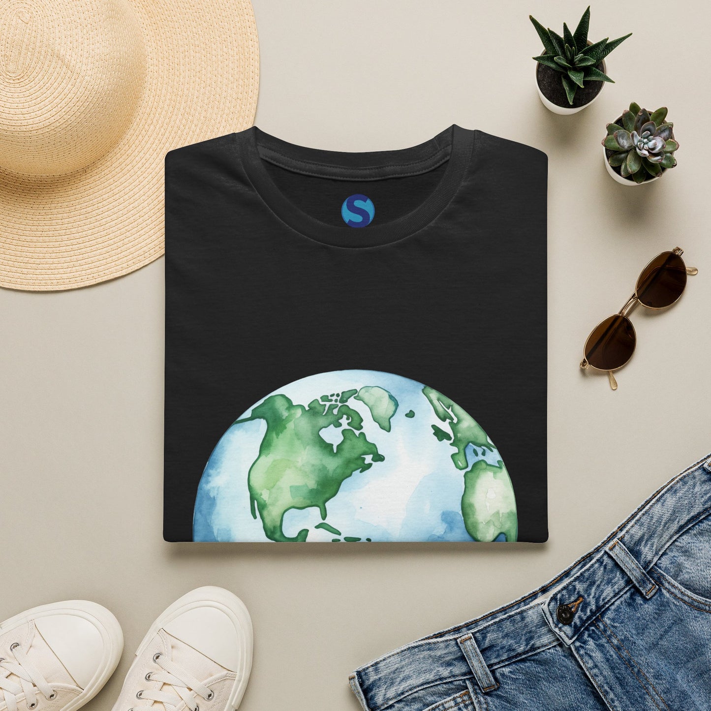 Watercolor Earth ~ Unisex Softstyle T-Shirt