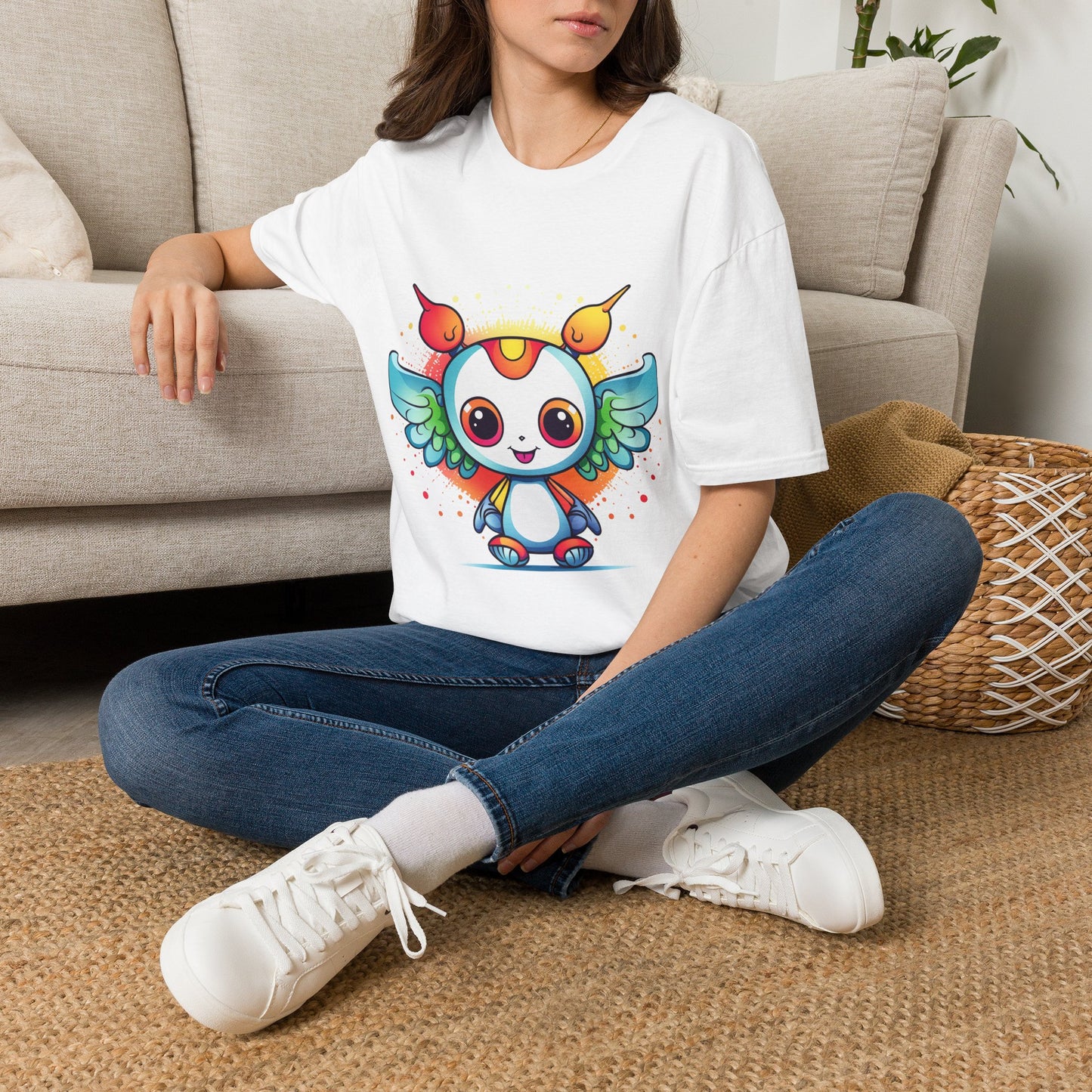 Cute Anime Alien Angel T Shirt ~ Cartoon Alien Gift Friendly Extraterrestrial Creature UFOs UAP Flying Saucer Abduction But Make It Adorable