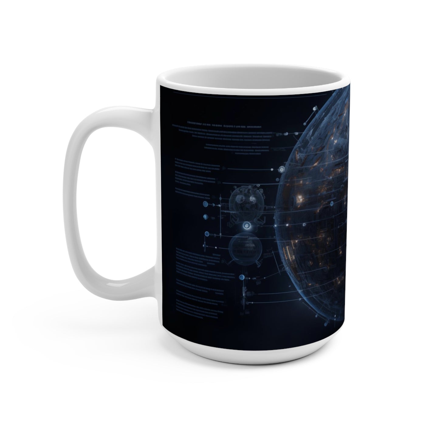 Dyson Sphere Blueprints Mug ~ Megastructure Creation Kardashev Level II Civilization Harnessing the Sun Eacc Solar System Space Exploration
