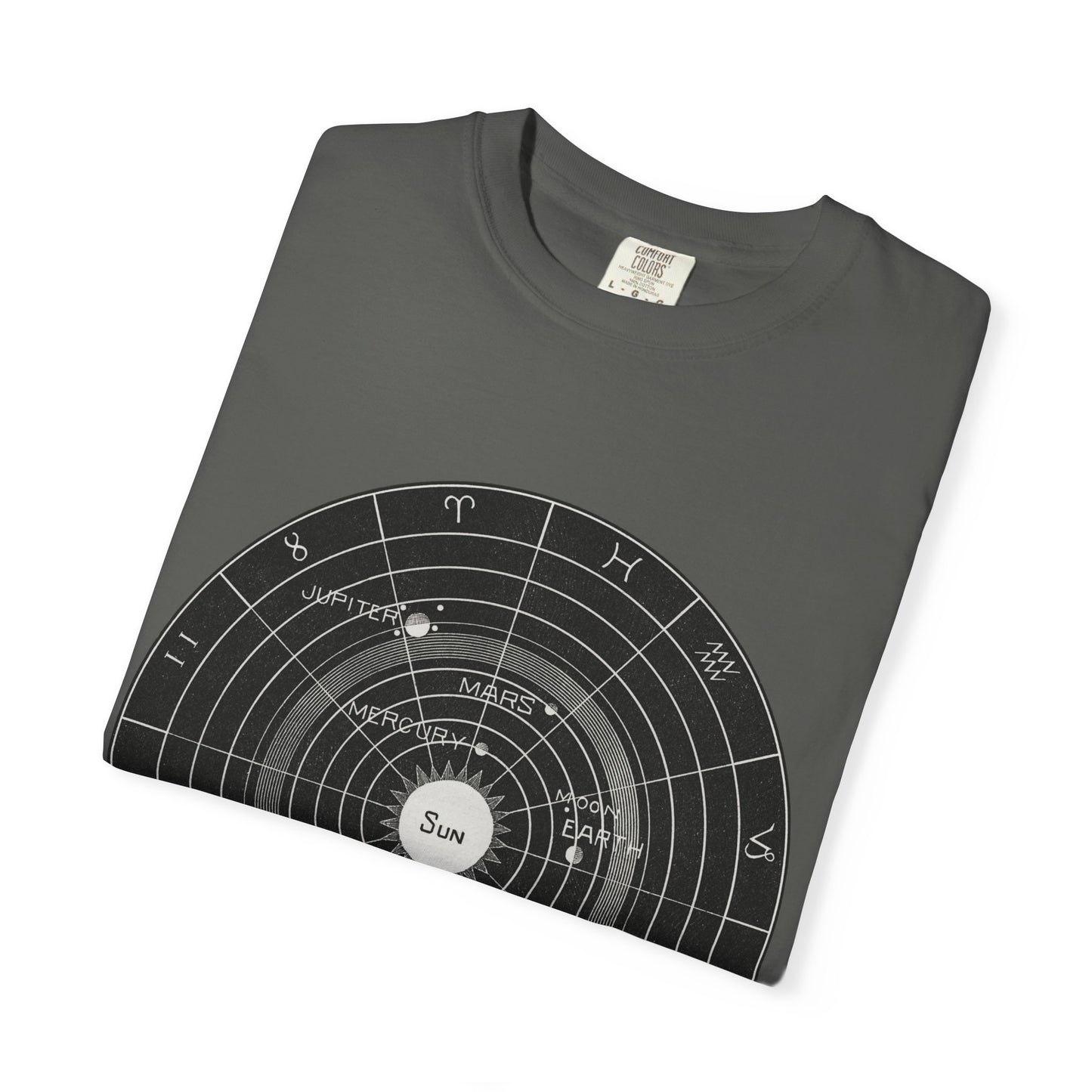 Astronomy Astrology Solar System Chart T Shirt ~ Antique Astrophysics Print Science Teacher Gift Universe Galaxy Interstellar Planets Chill