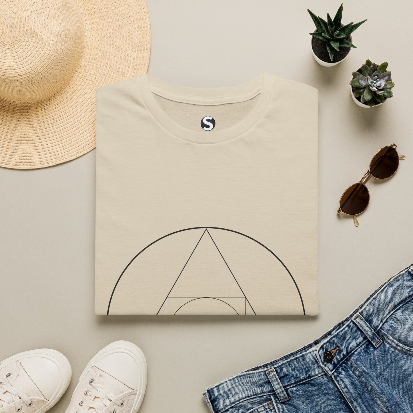 Circle Square Triangle Shirt ~ Euclidean Geometry Magic Impossible Alchemy Infinite Sengai Spellcasting Sacred Golden Teacher Neurodivergent