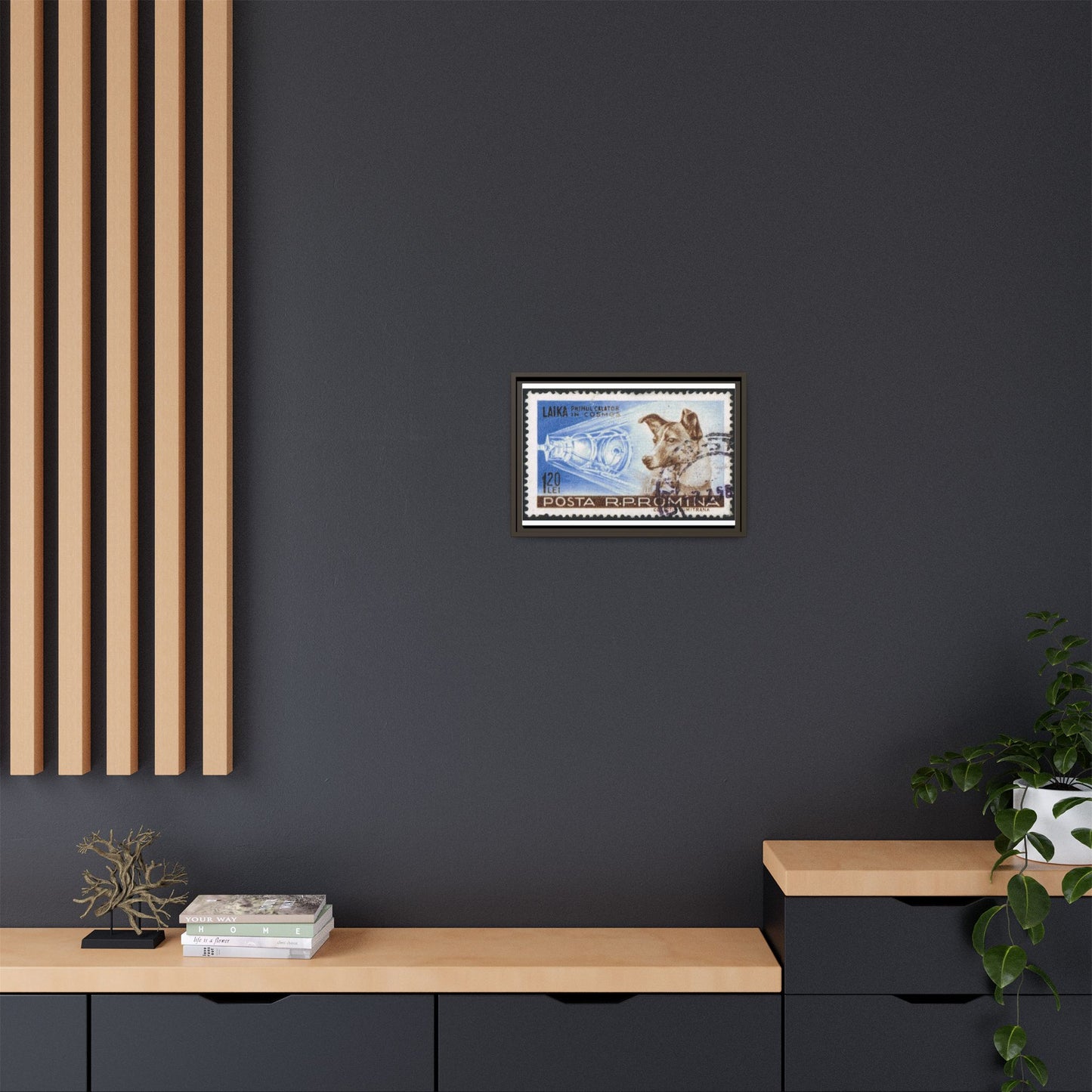 Laika Postcard Stamp Frame: A Tribute to the First Space Pioneer!