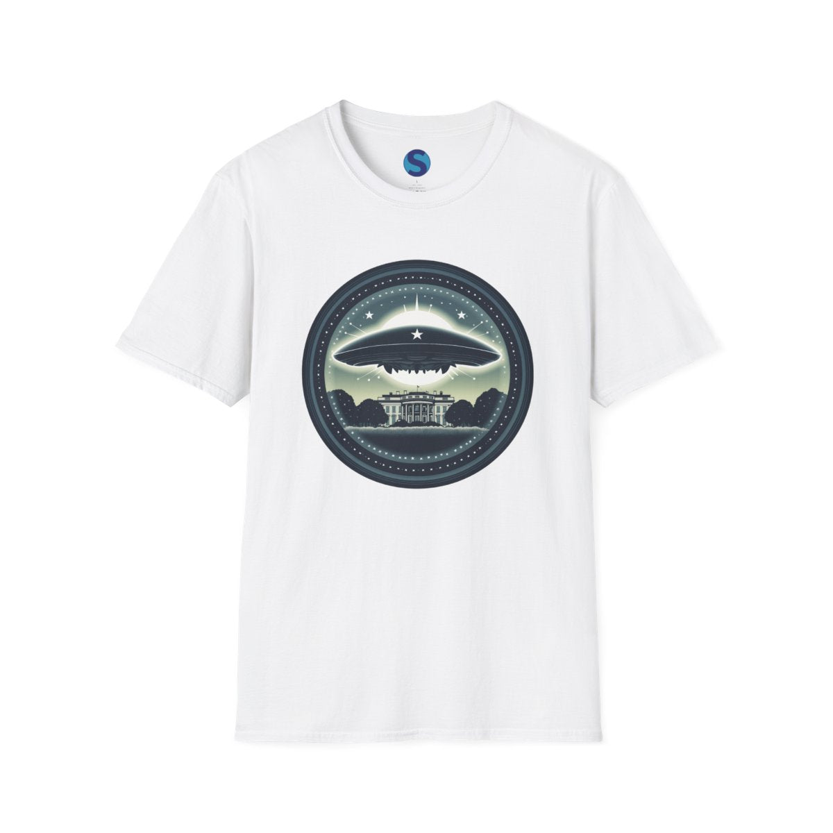 UFO Disclosure Shirt ~ End UAP Secrecy, Cryptozoology Gift, Alien Tshirt, Extraterrestrial Gear, Flying Saucer Shirt, White House Lawn Space - full design front view